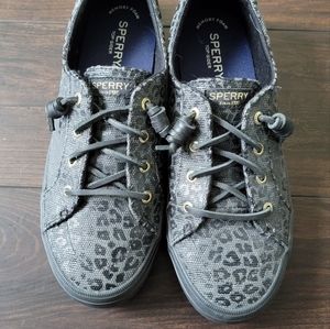 Sperry black leopard print
